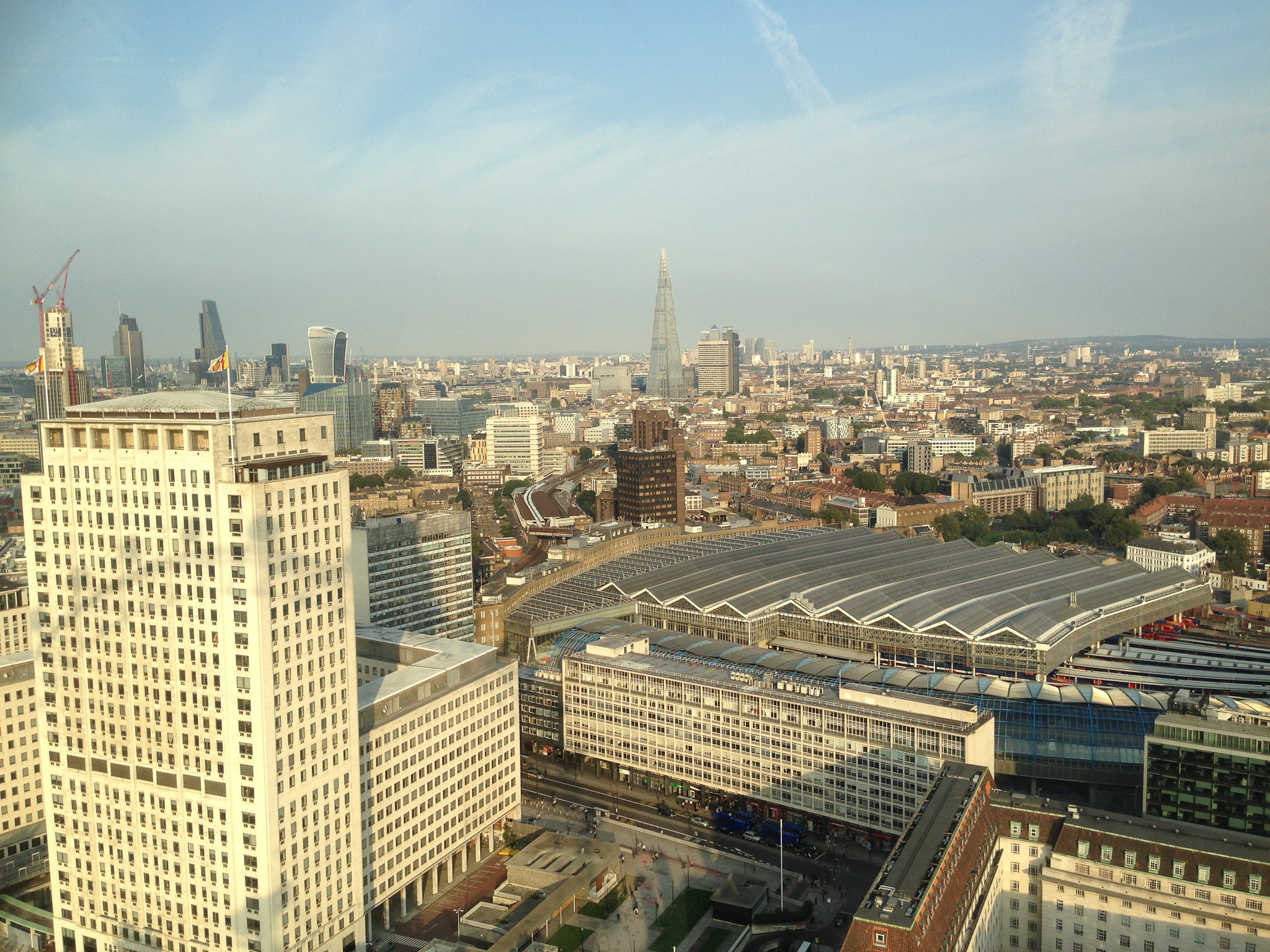 Waterloo Station and the City of London from the Eye