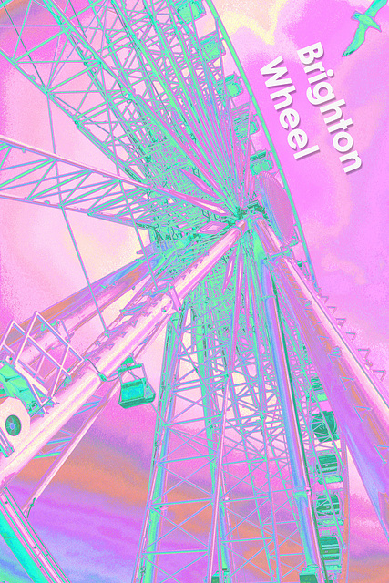 Brighton Wheel inverted with poster edges and pastel grad  - 18.10.2014