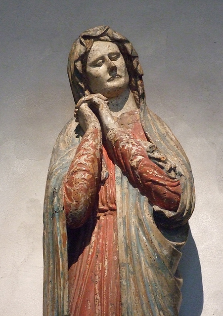 Detail of the Mourning Virgin in the Cloisters, October 2010