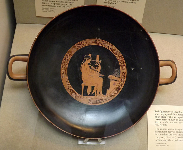 Red-Figure Kylix with Apollo Playing the Kithara in the British Museum, April 2013
