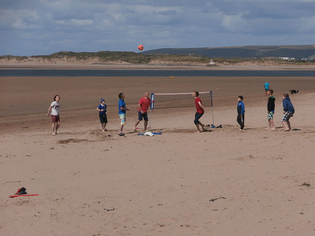 Quick game of volley ball before the wind started up
