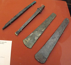Bronze Flat Chisels Originally Fitted to Wooden Handles in the British Museum, April 2013