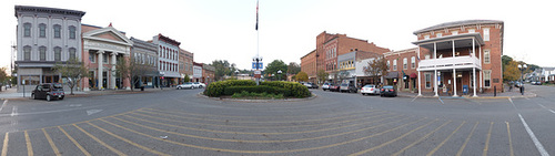 Nelsonville Public Square in panorama