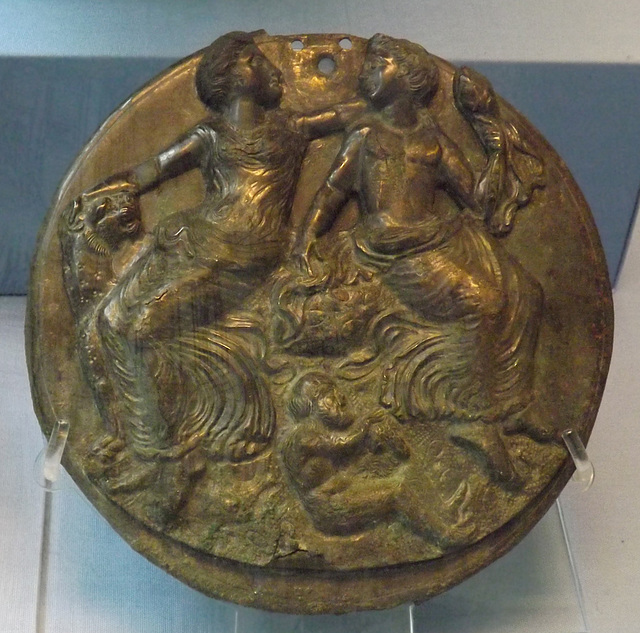 Bronze Mirror Cover with Dionysos and Ariadne in the British Museum, May 2014