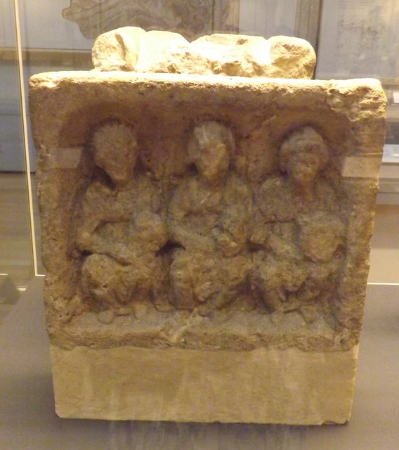 Stone Relief of Three Mother Goddesses in the British Museum, May 2014