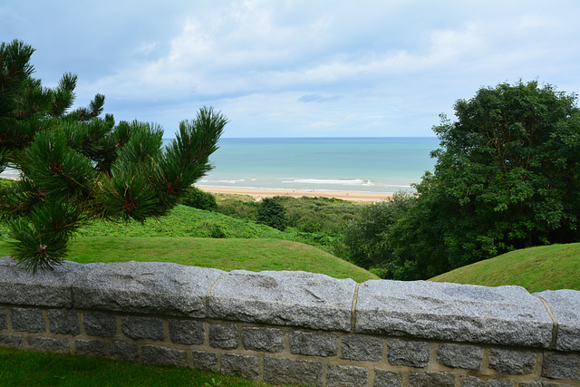 Omaha Beach 2014 – Normandy American Cemetery and Memorial at Colleville-sur-Mer – View of Omaha Beach