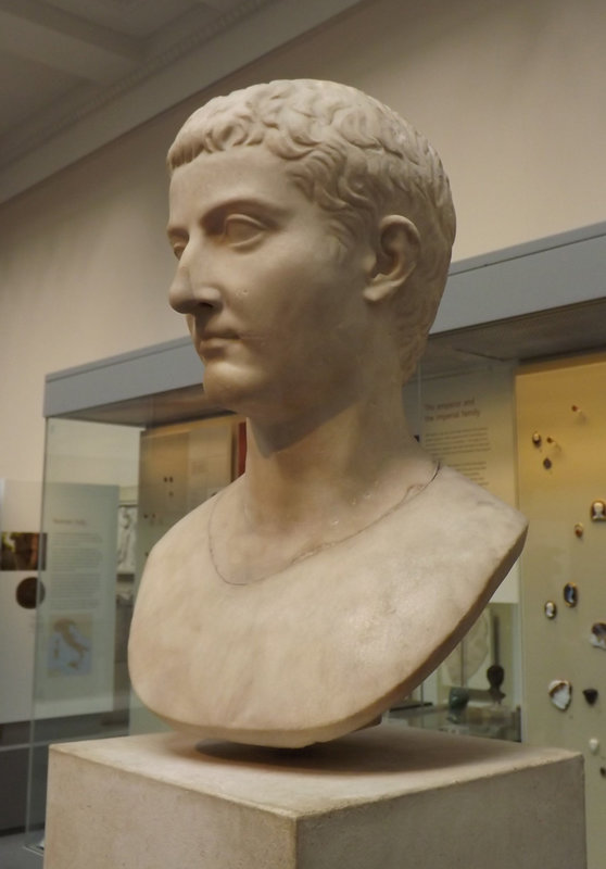 Marble Head of the Emperor Tiberius in the British Museum, April 2013