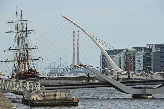 JEANIE JOHNSTON and Liffey Bridges, Dublin