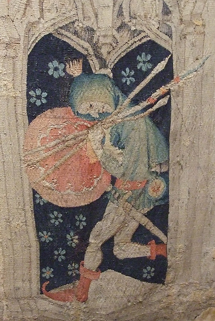 Detail of an Attendant of Julius Caesar from the Nine Heroes Tapestry in the Cloisters, April 2012