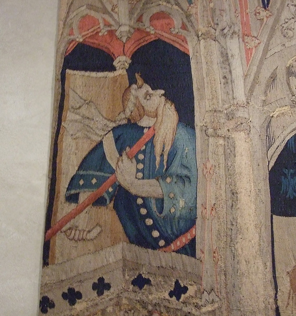 Detail of an Attendant of Julius Caesar from the Nine Heroes Tapestry in the Cloisters, April 2012