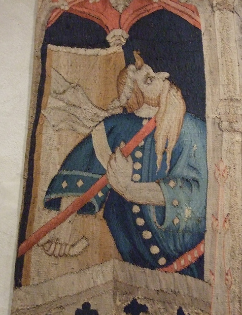Detail of an Attendant of Julius Caesar from the Nine Heroes Tapestry in the Cloisters, April 2012