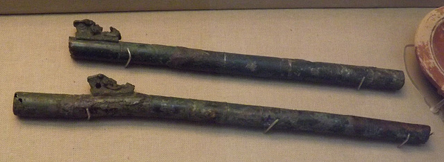 Pair of Bronze Flutes in the British Museum, April 2013