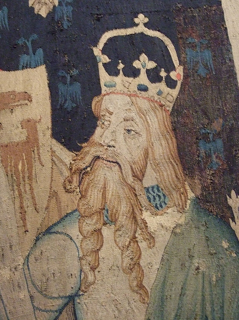 Detail of Julius Caesar from the Nine Heroes Tapestry in the Cloisters, April 2012