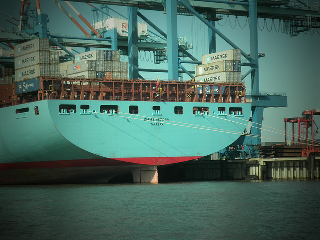 Heckansicht der EMMA MAERSK