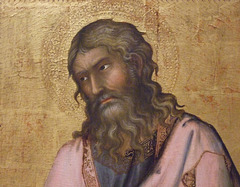 Detail of St. Andrew by Simone Martini in the Metropolitan Museum of Art, July 2011
