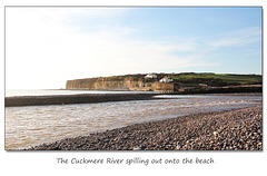 The river spills onto the beach  - Cuckmere - 24.11.2014