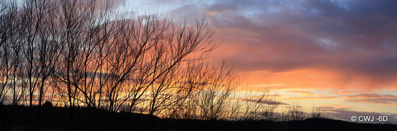 Winter early evening panoramic views from the Sunset Chair...I never tire of our winter dusks here - there is an absolutely glorious show almost every single evening.