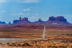 Approaching Monument Valley - Tribal Park of the Navajo Nation - Along US 163 (210°)