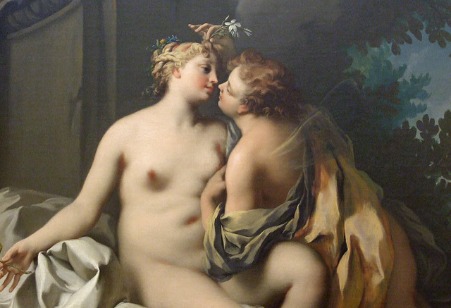 Detail of Flora and Zephyr by Amigoni in the Metropolitan Museum of Art, March 2011