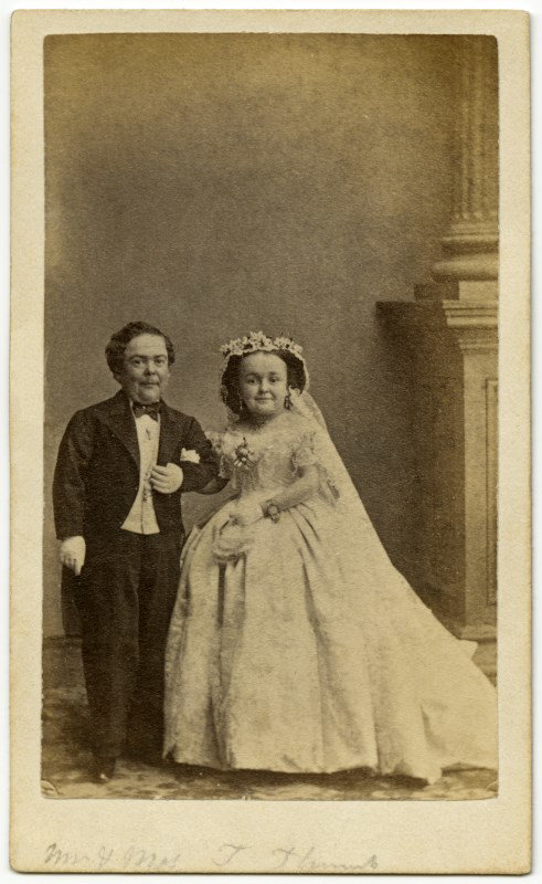 Mr. and Mrs. Tom Thumb in Their Wedding Attire