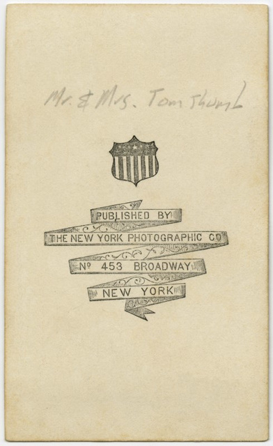 Mr. and Mrs. Tom Thumb in Their Wedding Attire (Back)