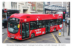 First London Hydrogen bus LJ13 JZO - London - 30.10.2014