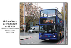 Golden Tours Dennis Trident M158 MEV - London - 30.10.2014
