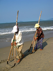 Scène de pêche en mer de Chine