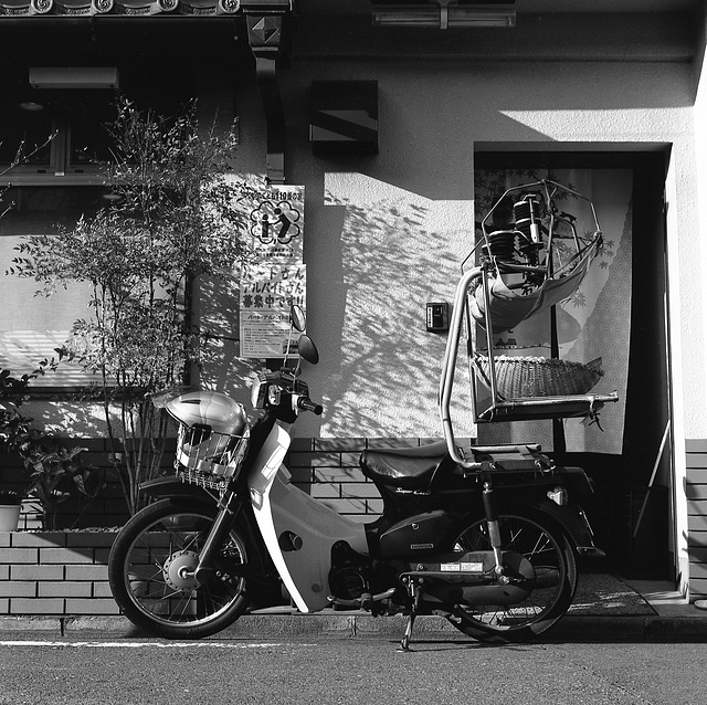 Delivery bike at a noodle restaurant