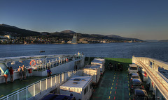 Crossing the Romsdalsfjord, approaching the city of Molde.