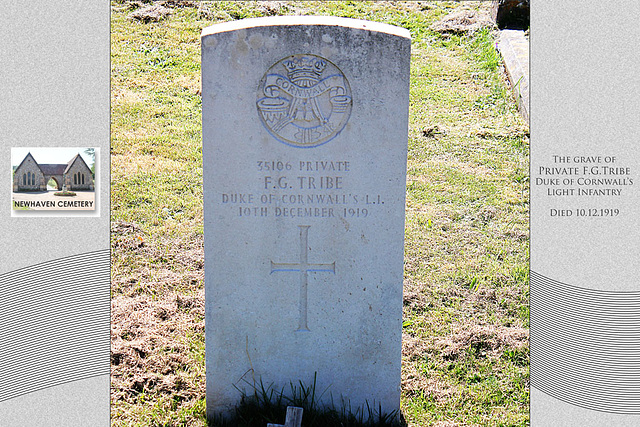 F G Tribe - died 10.12.1919 - Newhaven Cemetery