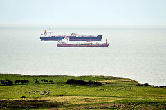 Sea view East from Brading Down 2014 Isle of Wight