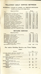 Yelloway Oldham-Blackpool service timetable 1932
