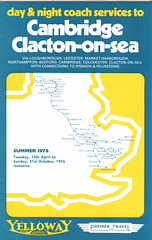 74/2 Yelloway and Premier Travel North West to East Anglia services 1976 timetable cover