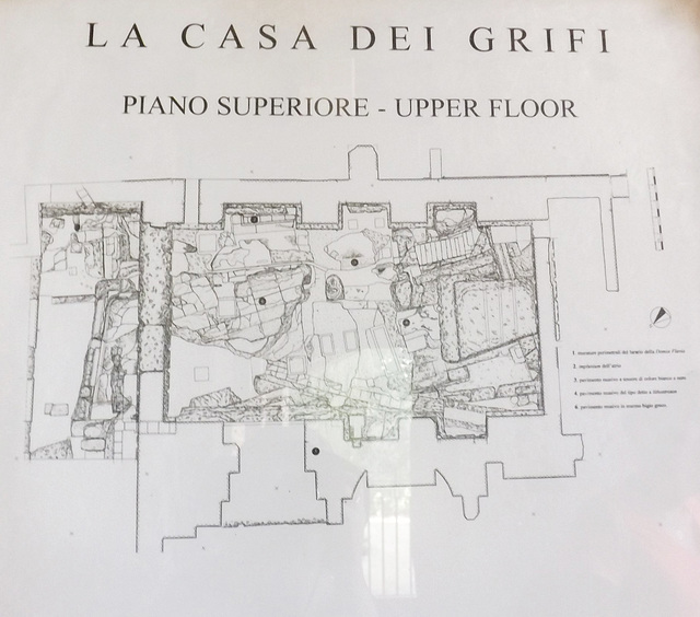 Plan of the Upper Floor of the House of the Griffins on the Palatine Hill, July 2012