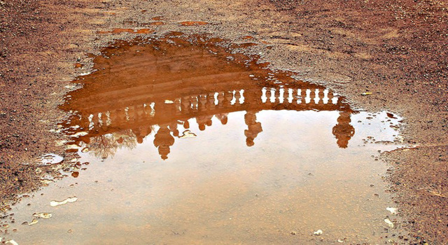 puddle at the Zwinger (Dresden)