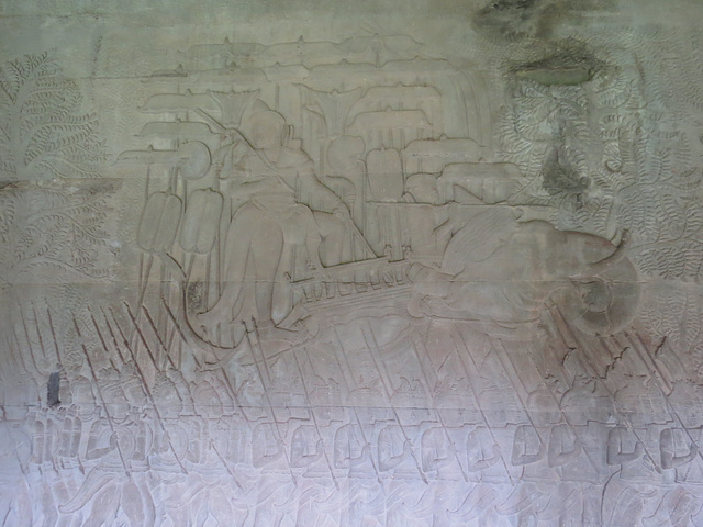 Angkor Vat, "défilé historique" : Suryavarman II sur son éléphant.