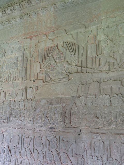 Angkor Vat, galerie "des cieux et des enfers" : le jugement de Yama.