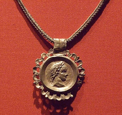 Detail of a Chain with a Pendant Bearing the Emperor's Profile in the Metropolitan Museum of Art, September 2010