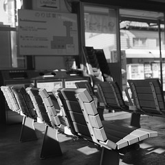 Benches in a station
