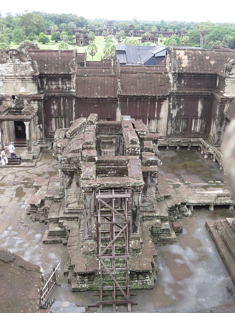 Angkor Vat, bibliothèque ouest vue d'en haut.