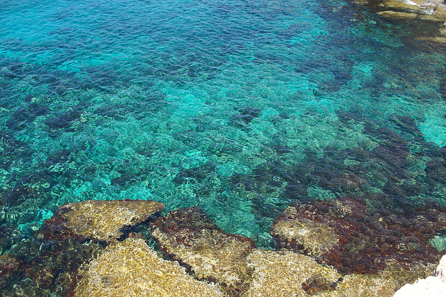 The beautiful turquoise blue of the sea