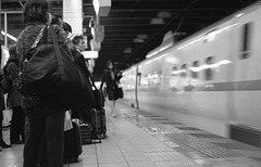 Travelers with large luggages