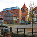 Teterow, Blick von der Stadtmühle zur Kirche