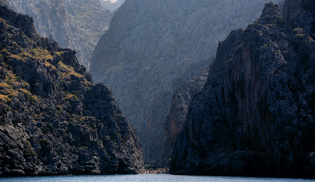 Torrent de Pareis and its bathers.