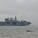 Amphibious Assault/Helicopter Landing ship HMS Ocean (L12) in Weymouth Bay