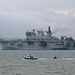 Amphibious Assault/Helicopter Landing ship HMS Ocean (L12) in Weymouth Bay