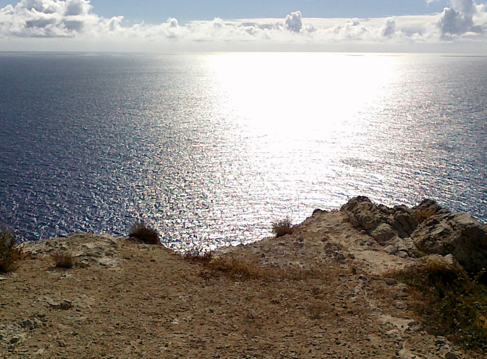 Where the land  ends abruptly at the ocean