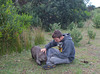 Derek meets a wombat...