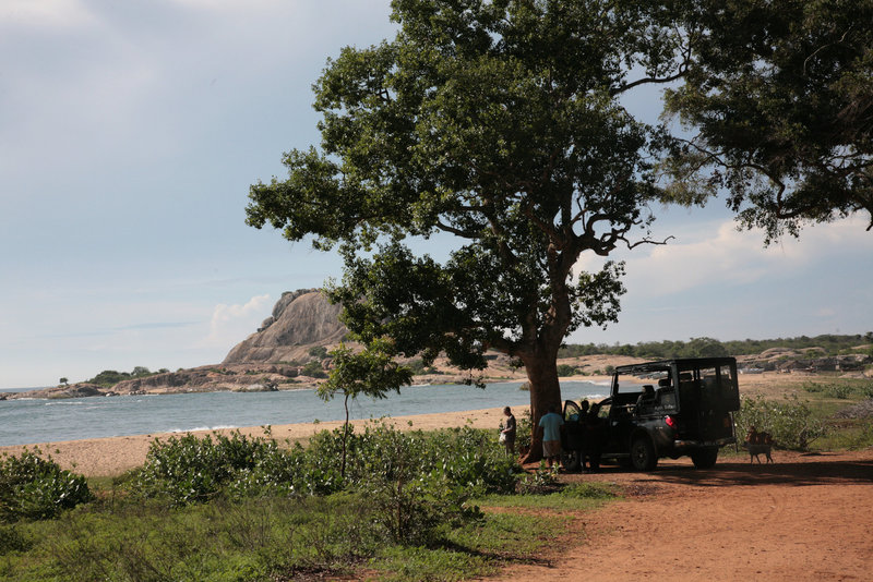 Our jeep at the beach in Yala NP